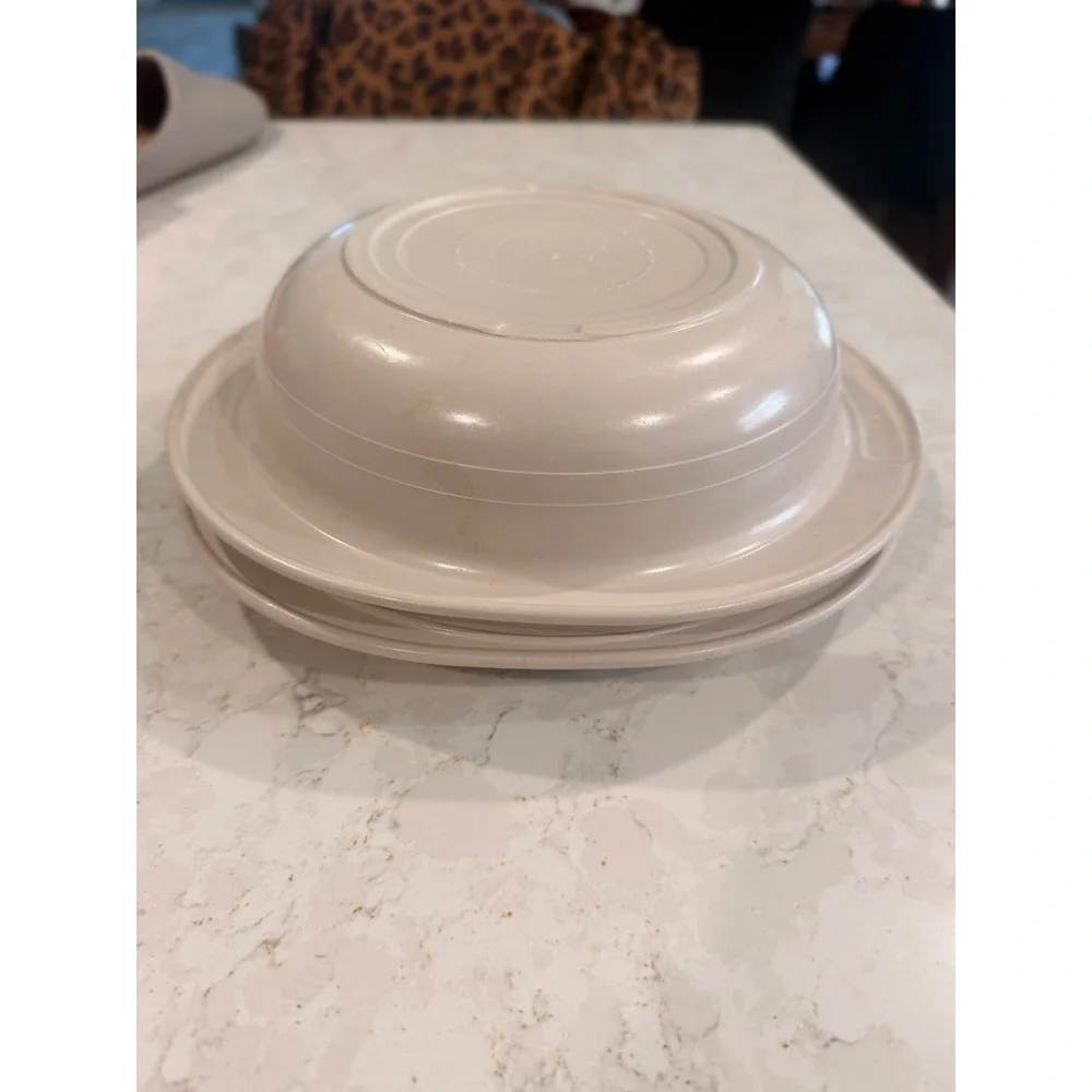 Vintage Tupperware Ultra 21 Casserole Dish Set 1 Qt 1L Almond Beige 1722-1 Lid